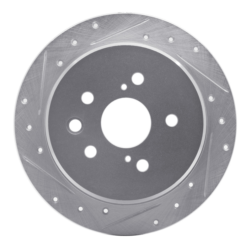 Lexus IS250 Brake Rotor (1) - Rear Left - R1 Concepts - Drilled & Slotted - Silver - `06-`15